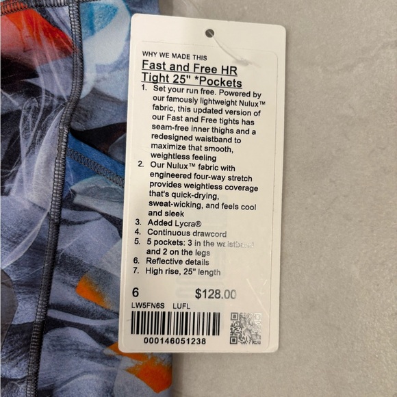 Lululemon Fast and Free High-Rise Tight 25" in Luminescent Floral Multi Size 6 - Picture 4 of 10